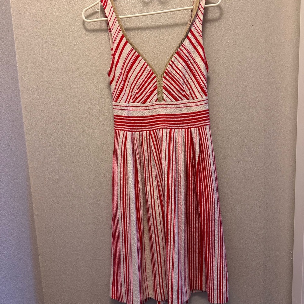 Anthropologie Postmark Red and White Striped Dress. Guc. Size 2